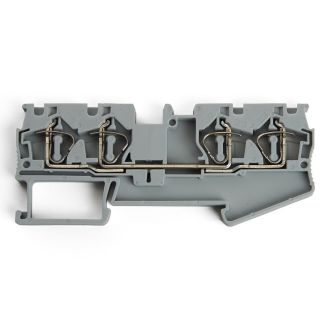 Зажим пружинный, 4-проводной проходной ЗНИ - 2,5 (JXB ST 2,5), серый STEKKER, 39965 (комплект 100 шт.)