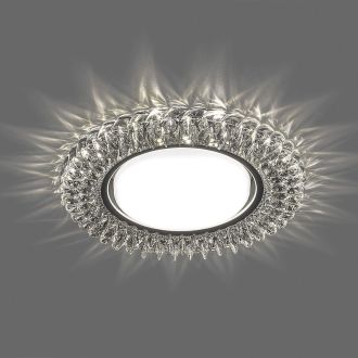 Светильник встраиваемый с белой LED подсветкой Feron CD4035 потолочный GX53 без лампы, прозрачный, хром, 40502