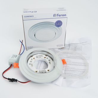 Светильник встраиваемый с белой LED подсветкой Feron CD5023 потолочный GX53 без лампы, матовый, 40522
