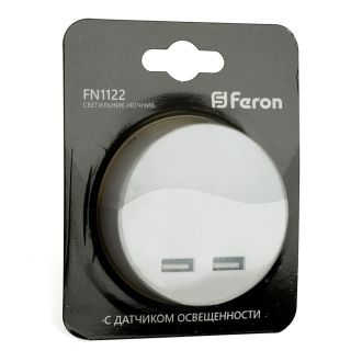 Светильник ночник Feron c 2мя USB выходами, FN1122 0,5W 230V, белый, 41021