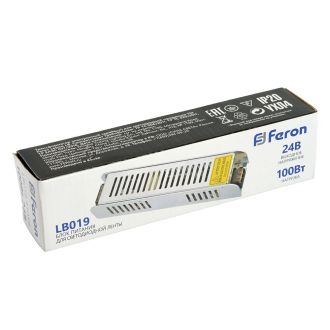 Трансформатор электронный для светодиодной ленты 100W 24V (драйвер), LB019, Feron, 41059