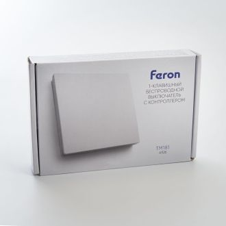 Выключатель беспроводной FERON TM181 230V 500W одноклавишный с радиочастотным контроллером LD100, белый, 41126