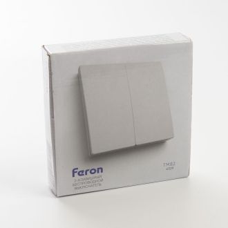 Выключатель беспроводной FERON, TM82 SMART, 7мВт, IP20, двухклавишный, белый, 41129