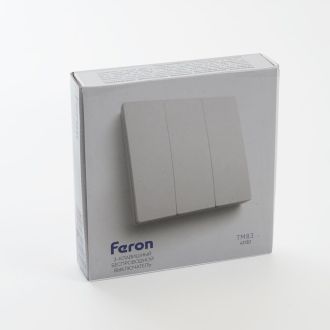 Выключатель беспроводной FERON TM83 SMART, 7мВт, IP20, трехклавишный, белый, 41130