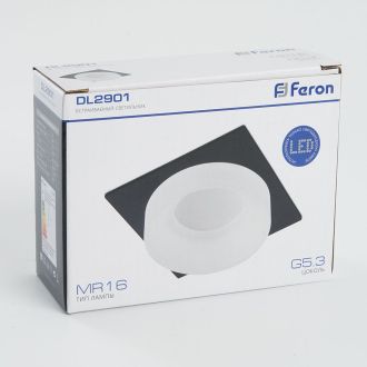 Светильник встраиваемый Feron DL2901 потолочный MR16 G5.3 черный, 41137