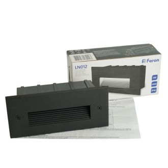 Светодиодный светильник Feron LN012 встраиваемый 5W 4000K, IP65, черный, 41160