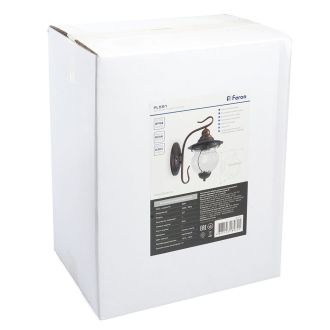 Светильник садово-парковый Feron PL591 на стену вниз 60W 230V E27, коричневый, 41171