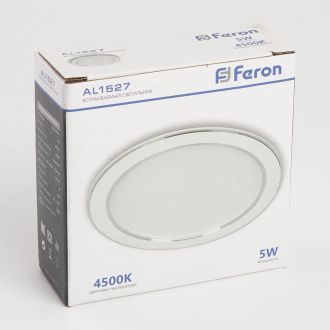 Светодиодный светильник Feron AL1527 встраиваемый 5W 4500K белый, 41194