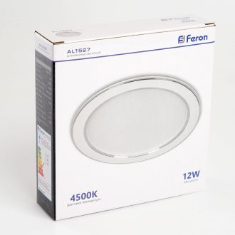 Светодиодный светильник Feron AL1527 встраиваемый 12W 4500K белый, 41197