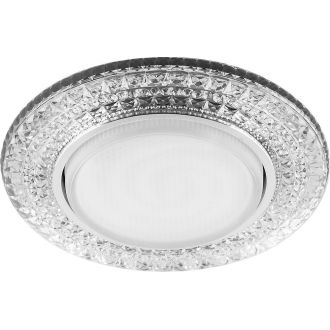 Светильник встраиваемый с белой LED подсветкой Feron CD4020 потолочный GX53 без лампы прозрачный, 41293