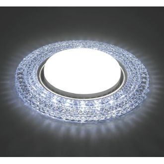 Светильник встраиваемый с белой LED подсветкой Feron CD4020 потолочный GX53 без лампы прозрачный, 41293