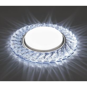 Светильник встраиваемый с белой LED подсветкой Feron CD4021 потолочный GX53 без лампы прозрачный, 41294