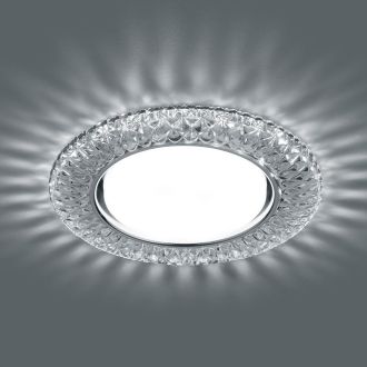 Светильник встраиваемый с белой LED подсветкой Feron CD4043 потолочный GX53 без лампы, прозрачный, хром, 41305