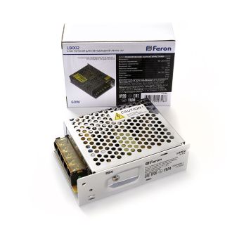 Трансформатор электронный для светодиодной ленты 60W 12V (драйвер), LB002 FERON, 41350