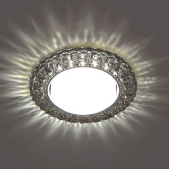 Светильник встраиваемый с белой LED подсветкой Feron CD4045 потолочный GX53 без лампы, серый, хром, 41410