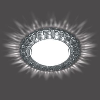 Светильник встраиваемый с белой LED подсветкой Feron CD4045 потолочный GX53 без лампы, серый, хром, 41411