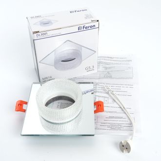 Светильник встраиваемый Feron DL3001 потолочный MR16 G5.3 прозрачный, 41415