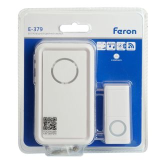 Звонок дверной беспроводной Feron E-379 Электрический 18 мелодий белый с питанием от батареек, 41435