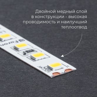 Светодиодная LED лента Feron LS502, 180SMD(2835)/м 16Вт/м 24V 5000*10*1.22мм 3000К IP20, 41527