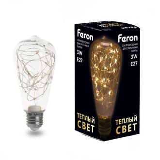 Лампа светодиодная Feron LB-380 E27 3W 230V 2700K, 41674