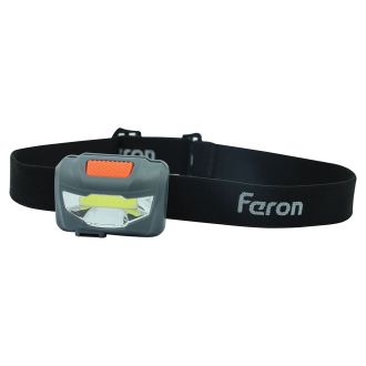 Фонарь налобный Feron TH2301 с аккумулятором 3W 1COB USB IP44, пластик, 41680