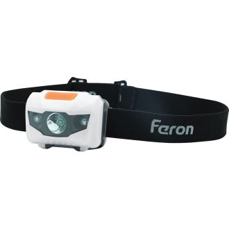 Фонарь налобный Feron TH2302 на батарейках 3*AAA, 1LED+2RED IP44, пластик, 41681