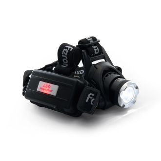 Фонарь налобный FERON TH2305 ZOOM c аккумулятором 5W, 2*18650 IP44 пластик/алюминий, 41709