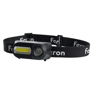 Фонарь налобный Feron TH2309 с аккумулятором USB Type-C 1*18650, 3W+2W XPE+COB IP44, пластик, 41713