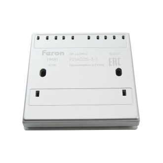 Кнопка-выключатель беспроводной FERON TM81, 7мВт, IP20, одноклавишный, серебро, 41719