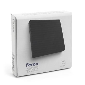 Выключатель беспроводной FERON TM83, 7мВт, IP20, трехклавишный, черный, 41724