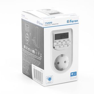 Розетка с таймером Feron TM26 недельная электронная мощность 2300W/10A, 41815