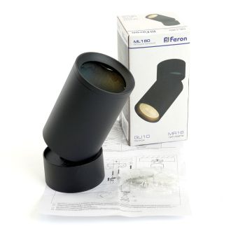 Светильник потолочный Feron ML180 MR16 35W 230V, черный, 41877