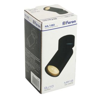 Светильник потолочный Feron ML180 MR16 35W 230V, черный, 41877