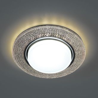 Светильник встраиваемый с белой LED подсветкой Feron CD4046 потолочный GX53 без лампы, прозрачный, хром, 41908