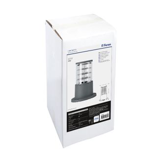 Светильник садово-парковый Feron DH0800 столб, E27 230V, серый, 41916