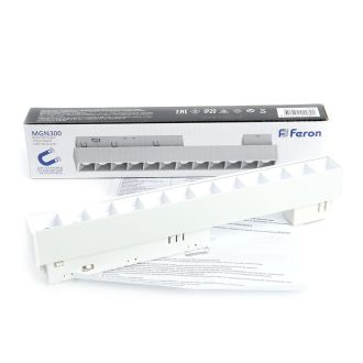 Светильник светодиодный Feron MGN300 трековый низковольтный 12W, 1080 Lm, 4000К, 30 градусов, белый серия LensLine, 41928
