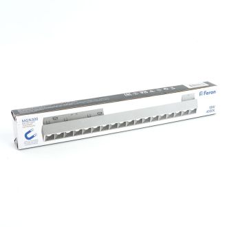 Светильник светодиодный Feron MGN300 трековый низковольтный 18W, 1620 Lm, 4000К, 30 градусов, белый серия LensLine, 41930