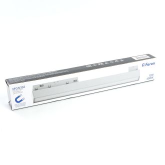 Светильник светодиодный Feron MGN302 трековый низковольтный 12W, 960 Lm, 4000К, 110 градусов, белый серия MattLine, 41937