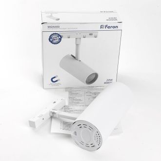 Светильник светодиодный Feron MGN303 трековый низковольтный 20W, 1800 Lm, 4000К, 35 градусов, белый, 41947