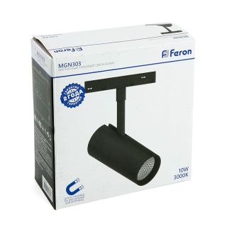 Светильник светодиодный Feron MGN303 трековый низковольтный 10W, 900 Lm, 3000К, 35 градусов, черный, 41949