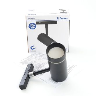 Светильник светодиодный Feron MGN304 трековый низковольтный 10W, 800 Lm, 4000К, 90 градусов, черный, 41951