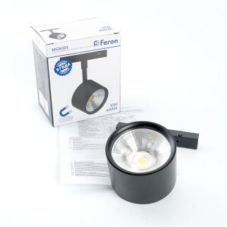 Светильник светодиодный Feron MGN305 трековый низковольтный 10W, 900 Lm, 4000К, 90 градусов, черный, 41953