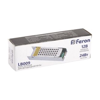 Трансформатор электронный для светодиодной ленты 24W 12V (драйвер), LB009 FERON, 48006