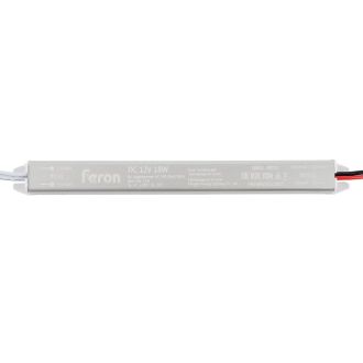 Трансформатор электронный для светодиодной ленты 18W 12V ( ультратонкий драйвер), LB001 FERON, 48010