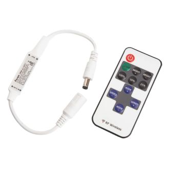 Контроллер для одноцветной светодиодной ленты мини с П/У белый, 12-24V, LD65, Feron, 48031