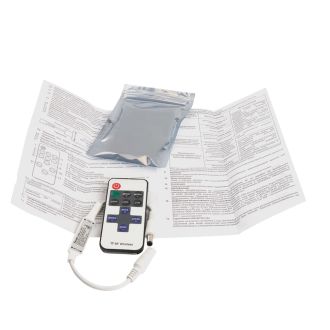 Контроллер для одноцветной светодиодной ленты мини с П/У белый, 12-24V, LD65, Feron, 48031