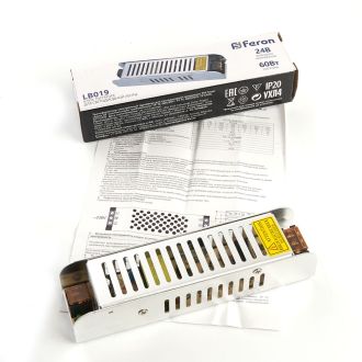 Трансформатор электронный для светодиодной ленты 60W 24V (драйвер), LB019, Feron, 48046