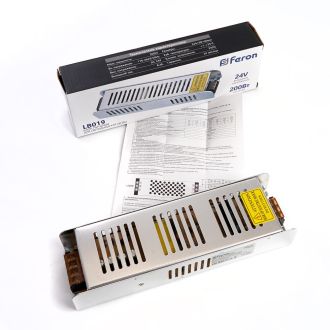 Трансформатор электронный для светодиодной ленты 200W 24V (драйвер), LB019, Feron, 48047