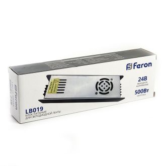 Трансформатор электронный для светодиодной ленты 500W 24V (драйвер), LB019, Feron, 48049
