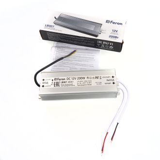 Трансформатор электронный для светодиодной ленты 200W 12V IP67 (драйвер), LB007 FERON, 48061